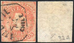 Yvert 5, Watermark With Vertical SHIFT Variety (half At Top And Half At Bottom), Good Octagonal INUTIL Cancel With... - Chili