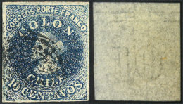 Yvert 6, Watermark With Horizontal Lines At Top, Poor Impression, 4 Margins, VF Quality! - Chile