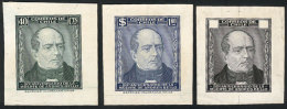 Sc.245/6, 1946 Poet Andrés Bello, DIE PROOFS In The Issued Colors And In Black (face Value Box Empty),... - Chile