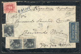 Registered Airmail Cover Sent From PIEDRAHITA To Argentina On 19/SE/1930 Franked With 3.05Ptas., Handsome And... - Other & Unclassified