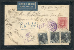 Registered Airmail Cover Sent From PIEDRAHITA To Argentina On 26/SE/1930 Franked With 3.05Ptas., Handsome And... - Andere & Zonder Classificatie