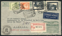 Registered Airmail Cover Sent From Madrid To Córdoba (Argentina) On 10/MAR/1933 With Nice Postage (1 Stamp... - Sonstige & Ohne Zuordnung