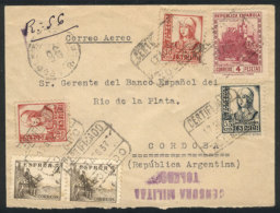 Registered Airmail Cover Sent From Toledo To Argentina On 17/AU/1937, Handsome Postage And Censor Marks, VF... - Sonstige & Ohne Zuordnung