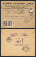 Registered Cover Sent From Villagarcía To Argentina On 23/DE/1938, With Several Censor Marks, VF Quality! - Other & Unclassified