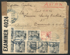Registered Airmail Cover Sent From PIEDRAHITA To Argentina On 15/SE/1942 Franked With 6.90Ptas., Including The... - Andere & Zonder Classificatie