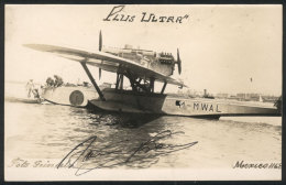 PLUS ULTRA Seaplane Landing In The Port Of Buenos Aires, Signed By Commander Franco, Excellent Quality! - Andere & Zonder Classificatie