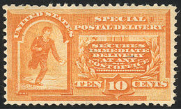 Scott E3, 1893 10c. Orange, Mint, VF Quality, Catalog Value US$300. - Special Delivery, Registration & Certified