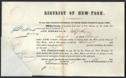 Document Issued By The Authorities Of New York In SE/1844 Certifying That The Ship "Mexicana" Departs From The Port... - Sonstige & Ohne Zuordnung