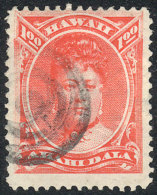 Sc.49, 1883/6 1D. Orange-red, Used, Very Fine Quality, Catalog Value US$250. - Hawaï