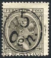 Yv.28, With DOUBLE SURCHARGE Variety, One Inverted, VF! - Fernando Po