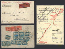 17/MAR/1928 First Airmail France - South America, Cover With Spectacular Postage On Back, Also The Route Cut Out... - Fernando Po