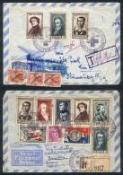 2 Covers Sent To Argentina And Austria In 1951, With Good Postages And Thematic RED CROSS Postmark, One Taxed, Very... - Fernando Po