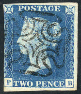 Sc.2, 1840 2p. Blue, Nice Example Of 3 Ample Margins, Low Start! - Other & Unclassified