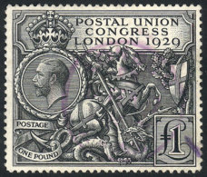 Sc.209, 1929 1£ Saint George & Dragon, Used, With A Small Repaired Tear In The Right Margin, Excellent... - Andere & Zonder Classificatie