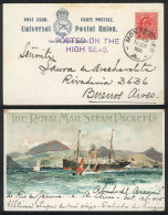 PC With View Of The Ship "Aragon", Sent From The Ship At Sea To Argentina On 14/OC/1905, With British Postage Of... - Andere & Zonder Classificatie