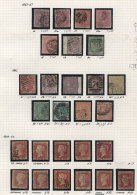 Stamps Issued Between 1855 And 1864 On 5 Album Pages, Including Sc.33 With Almost All The Plate Numbers (apparently... - Collections