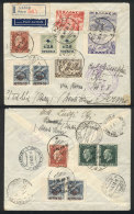 Registered Airmail Cover Sent From Patrai To Roma On 26/AU/1938 With Spectacular Multicolor Postage On Front And... - Andere & Zonder Classificatie