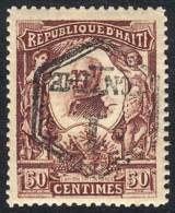 Sc.108a, 1906/7 1c. On 50c., Inverted Surcharge, Mint, VF Quality, Rare, Catalog Value US$950. - Haiti