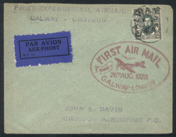 26/AU/1929 First Experimental Airmail Galway - Croydon, Cover With Special Oval Handstamp, Fine Quality! - Other & Unclassified