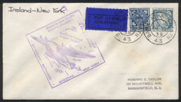 30/JUN/1939 First Flight To New York, With Arrival Backstamp, Fine Quality! - Autres & Non Classés