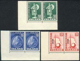Sc.232/234, 1940 New York World's Fair, The 3 Low Values Of The Set In Corner Pairs, Unmounted, Excellent Quality,... - Sonstige & Ohne Zuordnung