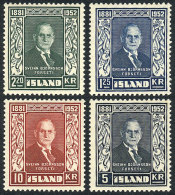 Sc.274/277, 1952 Björnsson, First President Of Iceland, Complete Set Of 4 Unmounted Values, VF Quality,... - Other & Unclassified