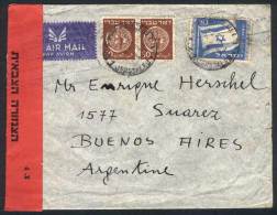 Cover Sent To Argentina On 20/MAY/1949 With Interesting Postage And Censor Label, VF Quality! - Autres & Non Classés