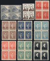 Lot Of 9 Interesting Cinderellas In Unused BLOCKS OF 4, General Quality Is Fine To Very Fine (some Can Have Minor... - Sonstige & Ohne Zuordnung