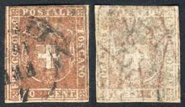 Yv.22 (Sc.22, $2000), 1860 80c. Light Chestnut, Used, Good Example! - Toscane