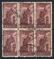 Yvert 134, Handsome Used Block Of 6, Very Fine Quality! - Luchtpost