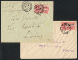 20 And 27/MAY/1917 2 Covers Flown Between Roma And Torino, Franked With Sc.C1, Very Nice, VF Quality, Catalog Value... - Zonder Classificatie