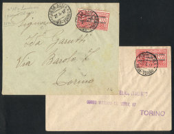 20 And 27/MAY/1917 2 Covers Flown Between Roma And Torino, Franked With Sc.C1, Very Nice, VF Quality, Catalog Value... - Unclassified