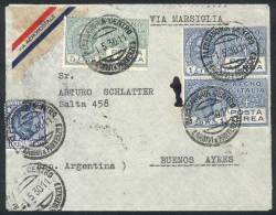 Cover Sent From Alessandria To Argentina On 1/MAY/1930, Franked By Yv.9 (Sa.7) + Other Values, Total 10.25L.,... - Ohne Zuordnung