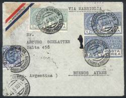 Cover Sent From Alessandria To Argentina On 1/MAY/1930, Franked By Yv.9 (Sa.7) + Other Values, Total 10.25L.,... - Unclassified