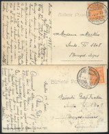 2 Postcards Sent From Santos (Brazil) To Argentina In 1934, Dispatched Onboard Steamship CONTE GRANDE, With... - Non Classés