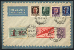 Cover With Stamps With Overprint Of The RSI + USA + Great Britain, With Postmarks Of Porto S. Giorgio And Polish... - Zonder Classificatie