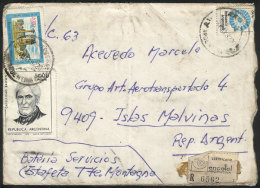 Registered Cover Sent From Villa María (Córdoba) On 4/MAY/1982 To A Soldier In The Falkland... - Falkland Islands