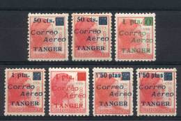 Lot Of 7 Color Varieties Of Overprints Of Stamps Issued In 1940, All Of VF Quality, Very Interesting! - Maroc Espagnol