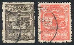 Yvert 143/4, 1895 1P. And 5P. With "CORREOS R. U. M." Watermark, Used, Very Fine Quality, Catalog Value Euros 165. - Mexique