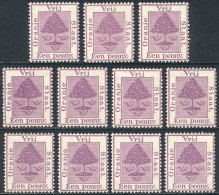 Sc.4, 10 Unmounted Examples, Excellent Quality, Catalog Value US$42.50++ - Oranje Vrijstaat (1868-1909)