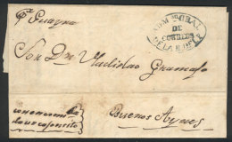 Entire Letter Dated Asunción 20/SE/1858, Sent To Buenos Aires Per Steamer "Guayra", With The Oval Gray-green... - Paraguay