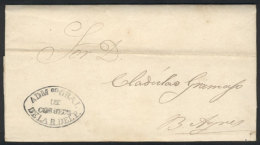 Entire Letter Dated Asunción 5/JUL/1860, Sent To Buenos Aires, With The Oval Gray Mark "ADMon GRAL - DE... - Paraguay