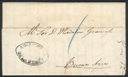Entire Letter Dated Asunción 5/MAR/1863, Sent To Buenos Aires Per Steamer "Paraguari", With The Oval Black... - Paraguay