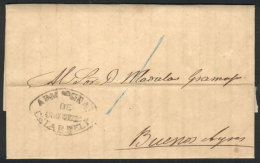 Entire Letter Dated Asunción 20/SE/1864, Sent To Buenos Aires Per Steamer "Yagurey", With The Oval Gray Mark... - Paraguay