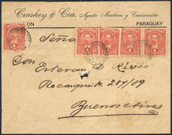 Front Of Cover Franked With 20c., Sent To Buenos Aires On 5/AU/1896, Very Nice! - Paraguay