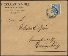 Front Of Cover Franked With 10c., Sent To Buenos Aires On 2/OC/1896, Very Nice! - Paraguay