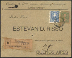 Front Of A Registered Cover Franked With 40c., Sent From Asunción To Buenos Aires On 31/MAR/1897, Very Nice! - Paraguay
