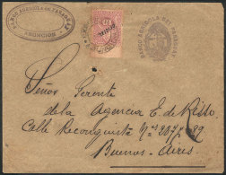 Official Cover Of The Banco Agrícola Del Paraguay, Franked With Official Stamp Of 10c. Lilac, Sent To Buenos... - Paraguay