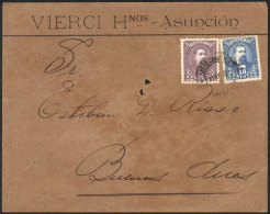 Front Of Cover Franked With 15c., Sent From Asunción To Buenos Aires On 3/MAY/1897, Very Nice! - Paraguay