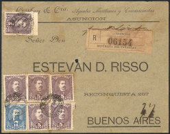 Front Of A Registered Cover Franked With 40c., Sent From Asunción To Buenos Aires On 21/SE/1897, Very Nice! - Paraguay